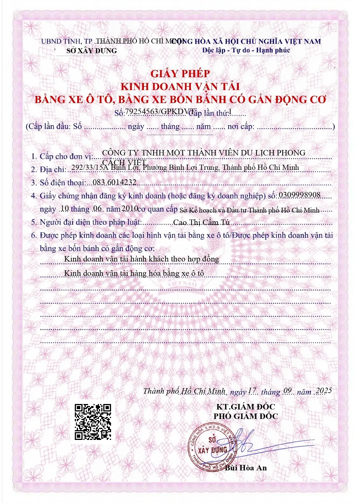 Giấy phép kinh doanh